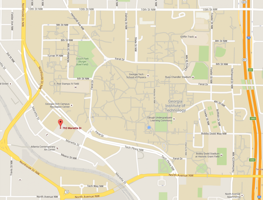 map of surrounding area of 793 marietta street